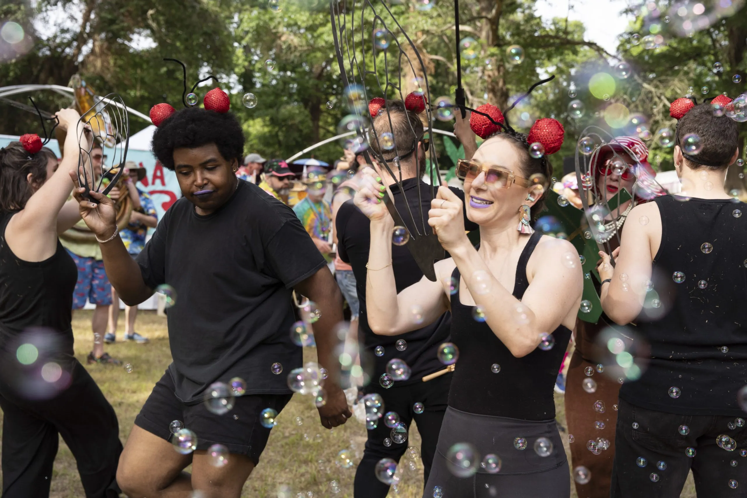 A dance party of bugs and bubbles